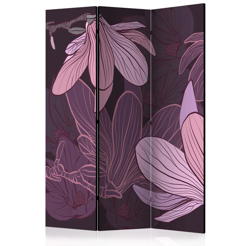 Paravent Raumteiler -  Verträumte Blumen, 3-teilig