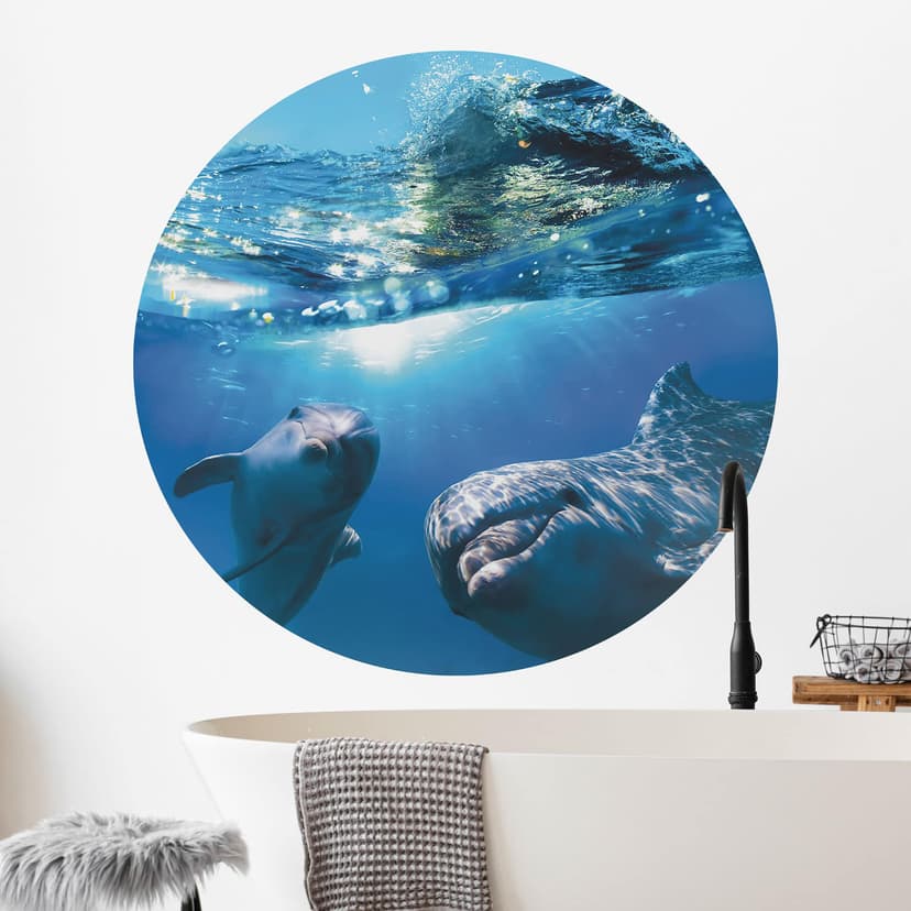 Dolphins Underwater Wallsticker - Rund