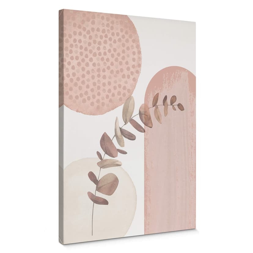Abstrakt tavla på canvas - Moss - Boho i rosa