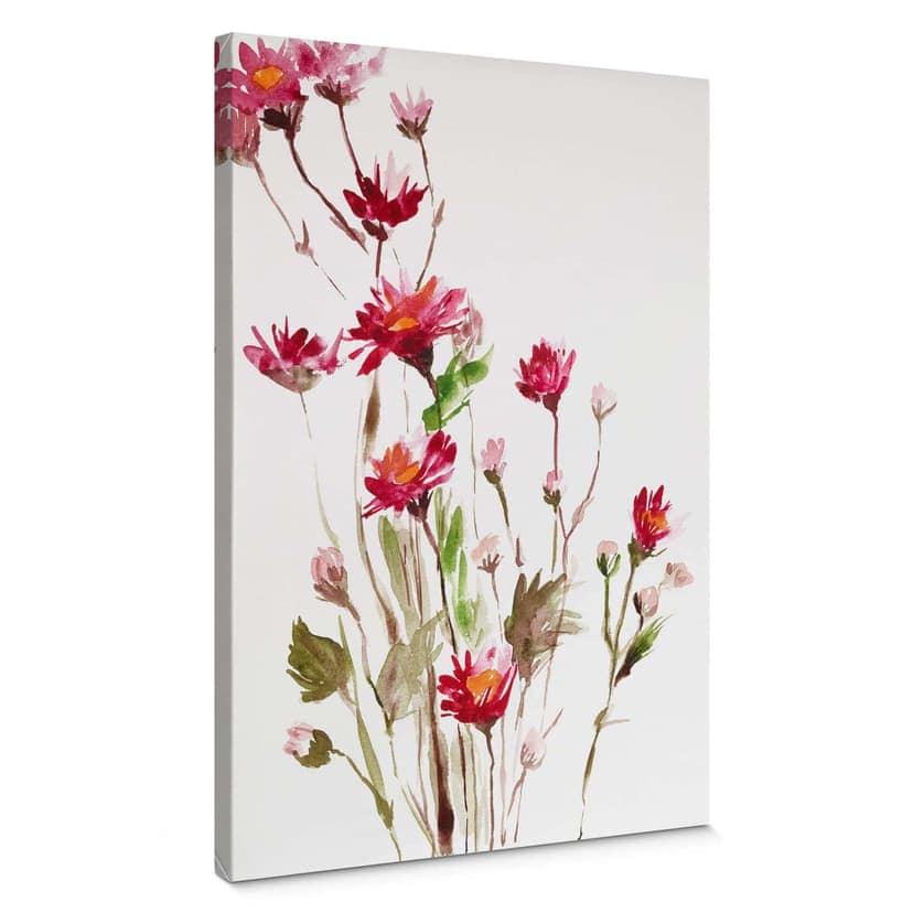 Illustrerad vildblomma Canvastavla