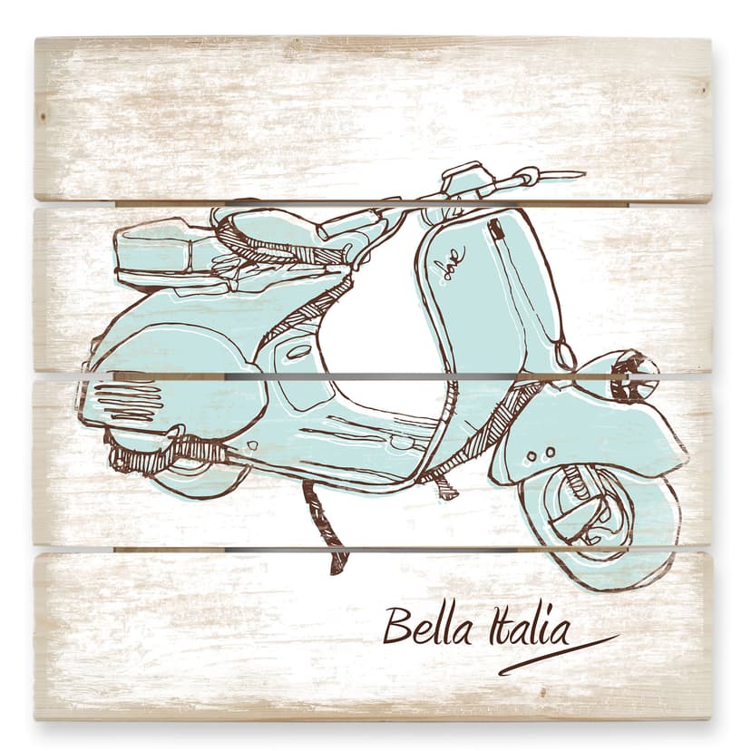 Trätavla Vespa - 40x41,5 cm
