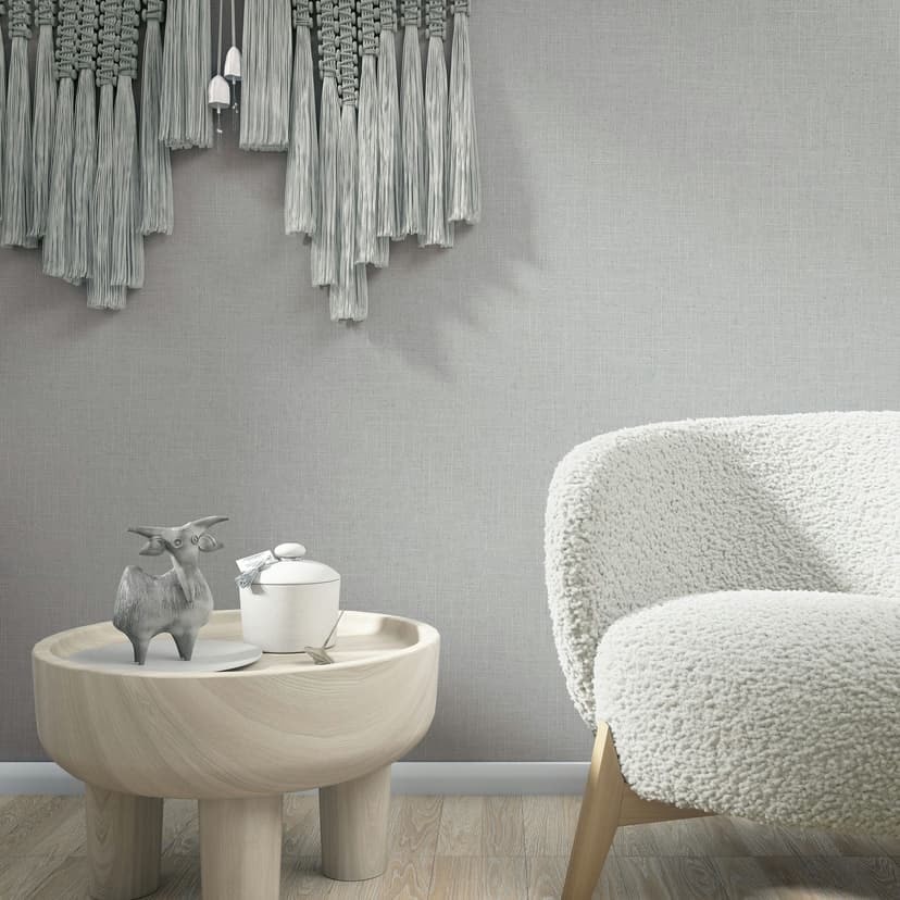 Icke-vävd tapet textil, strukturerad slät modern matt i beige grå