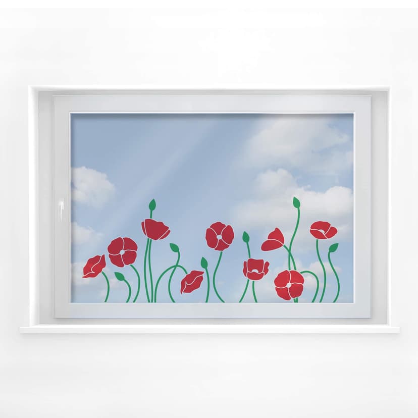 Poppy Field fönsterbild