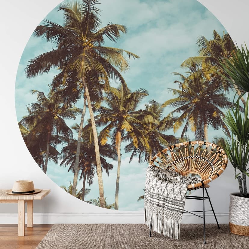 Fototapet Palms 08 - Rund - non-woven tapet/självhäftande non-woven tapet