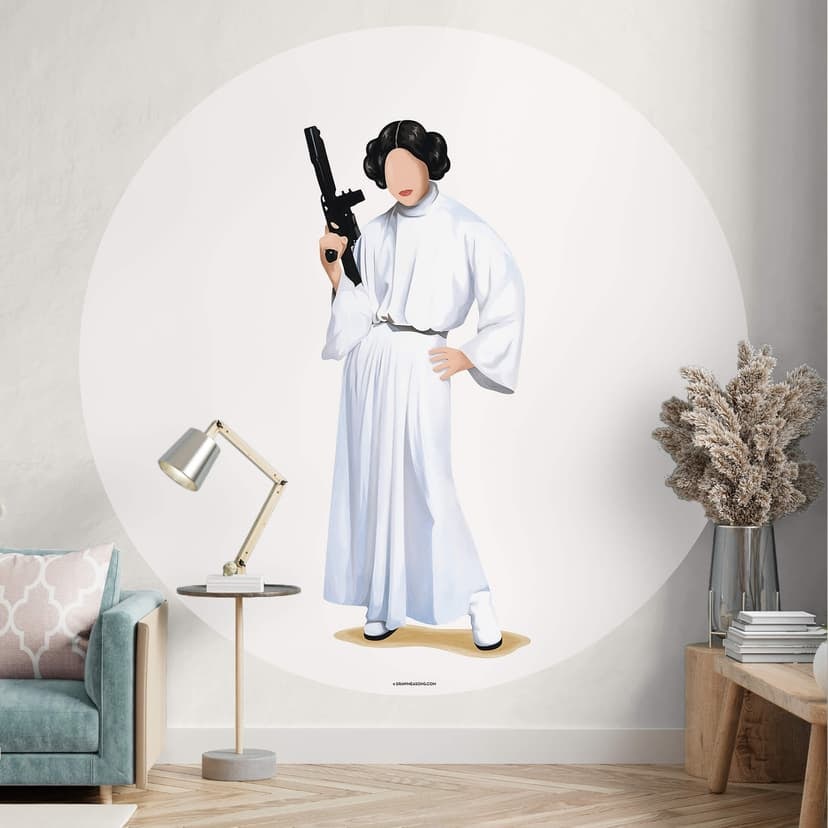 Tohmé - Leia - Fototapet, rund - non-woven tapet/självhäftande non-woven tapet