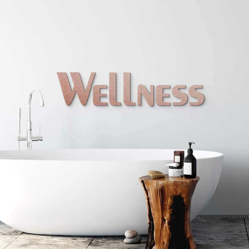Aluminium Dibond bokstäver - Koppar effekt - Wellness