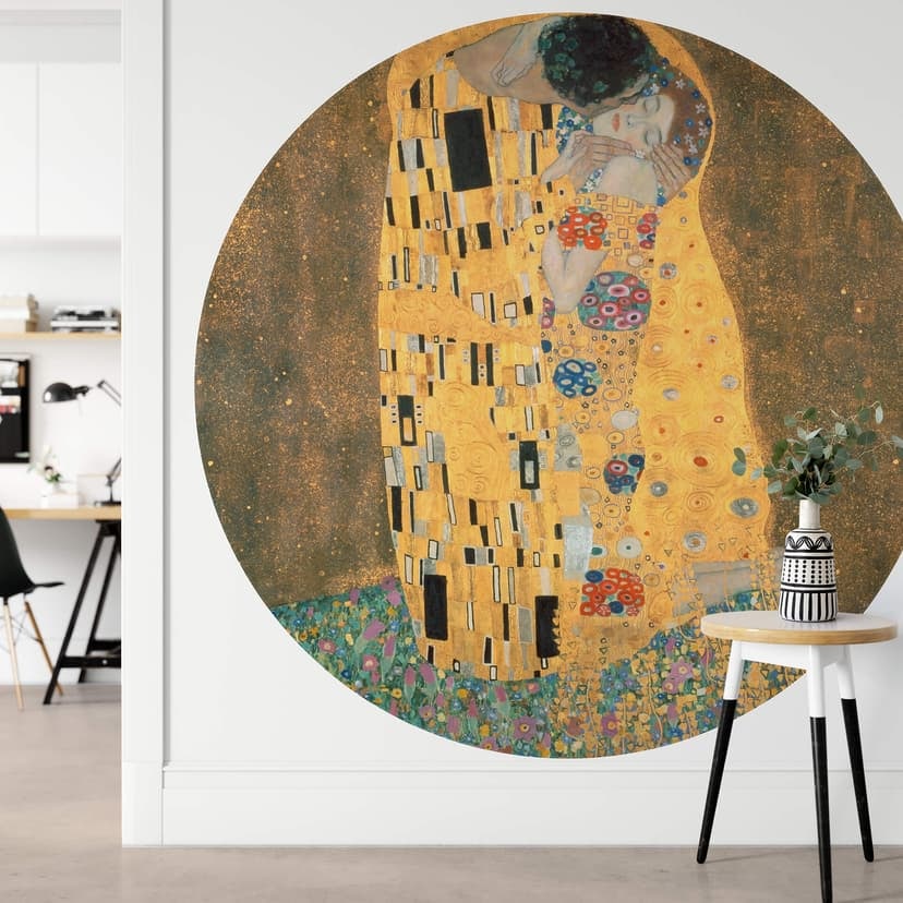Fototapet Klimt - Kyssen - Rund - non-woven tapet/självhäftande non-woven tapet