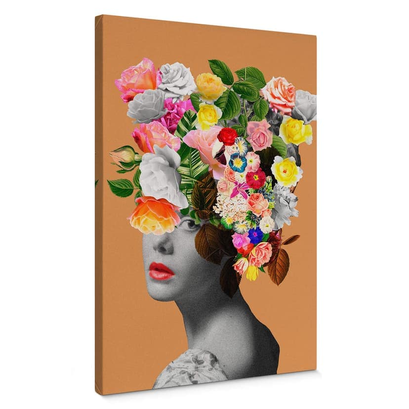 Canvastavla Frida Floral Studio - Orange Lady