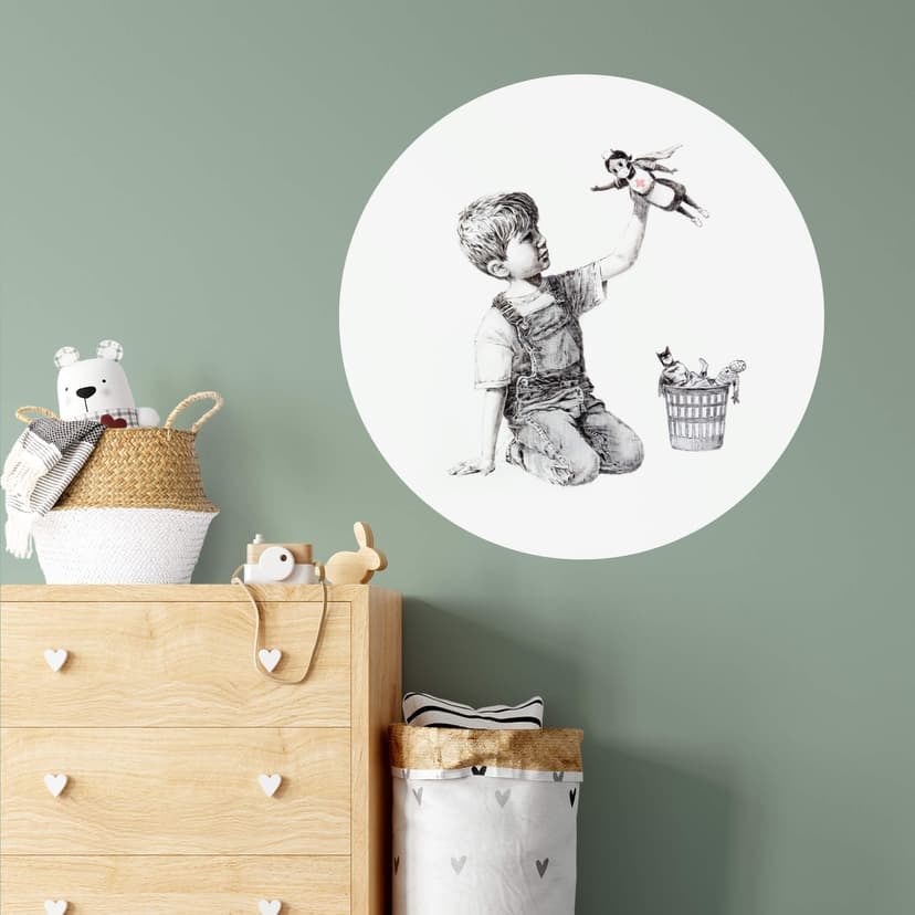 Wallsticker Banksy - Real Hero - Rund