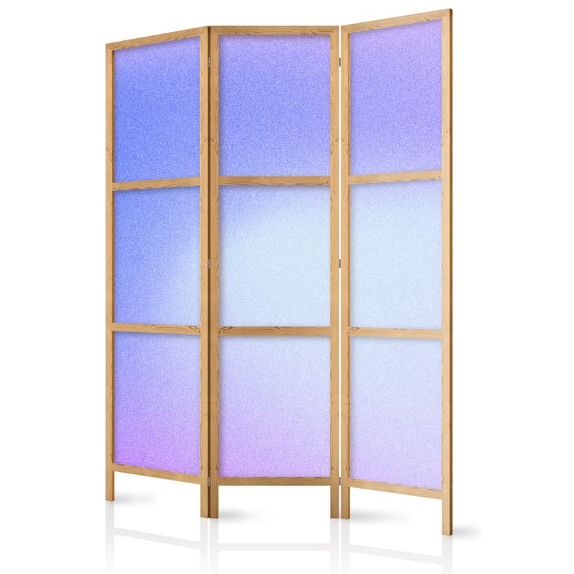 Japanischer Paravent Raumteiler - Heather Mist: Various Shades of Violet, 3-teilig