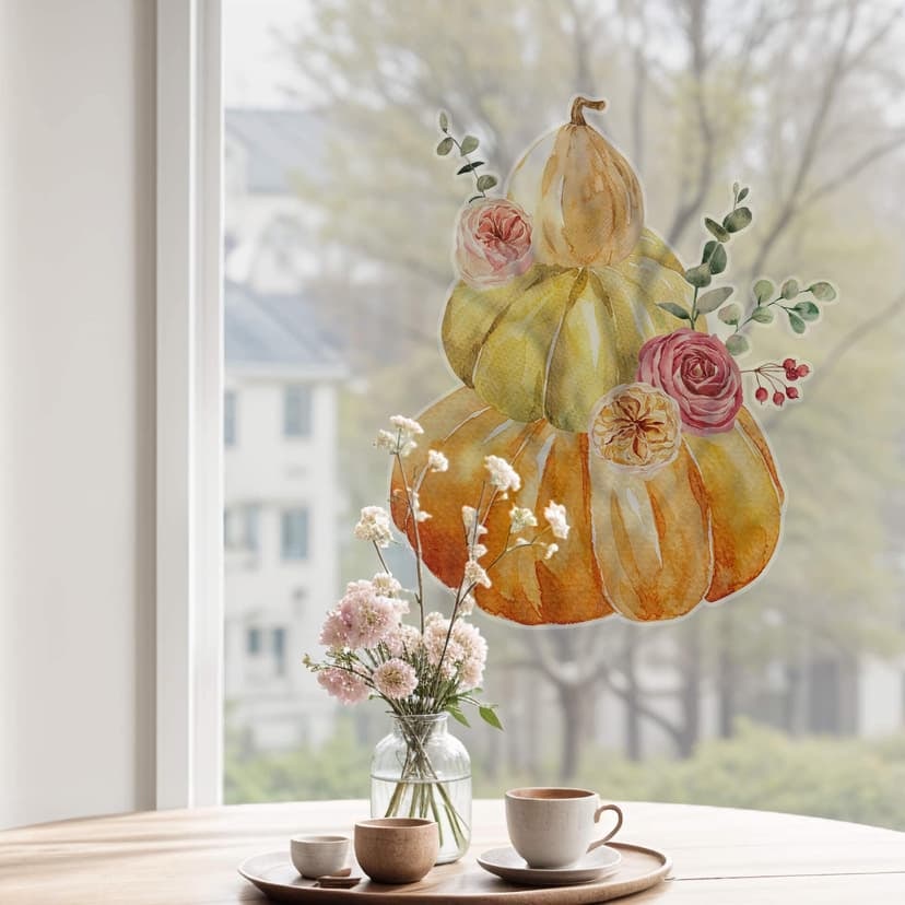 Pumpa bukett med rosor fönsterbild