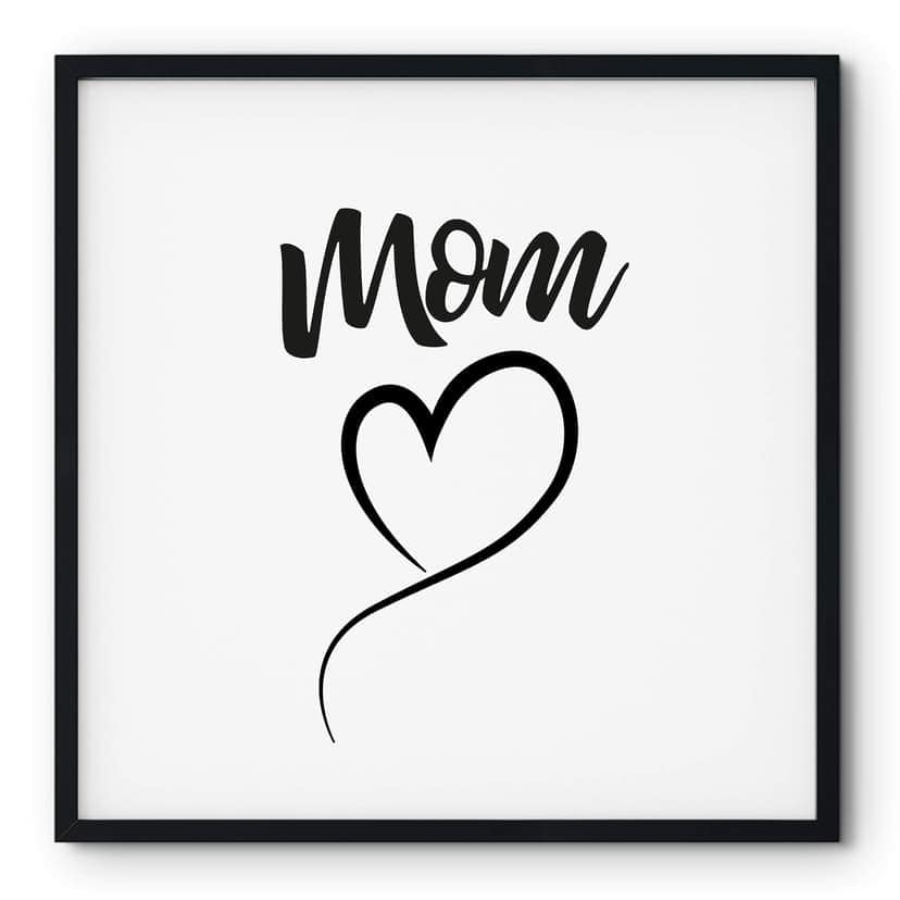 Poster Mamma Hjärta - Kvadrat