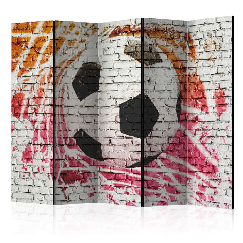 Paravent Raumteiler -  Straßenfußball , 5-teilig - 225x172 cm