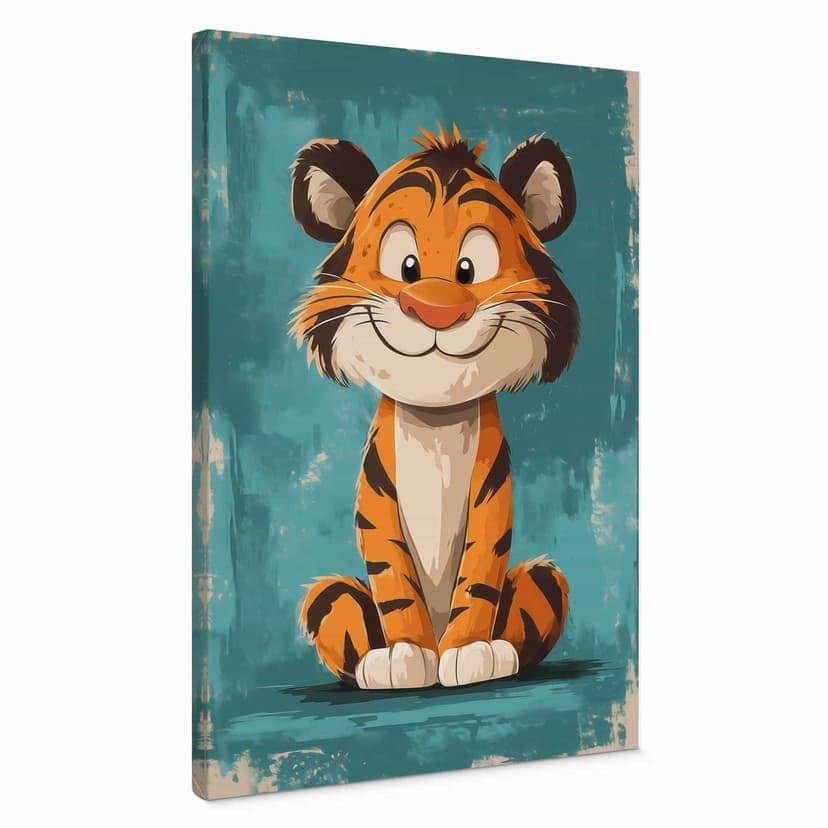 Canvastavla Lycklig tigerunge - Magnusson