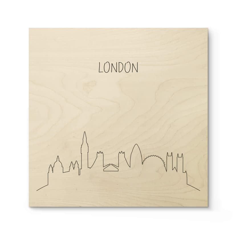 Träposter Skyline London Outline