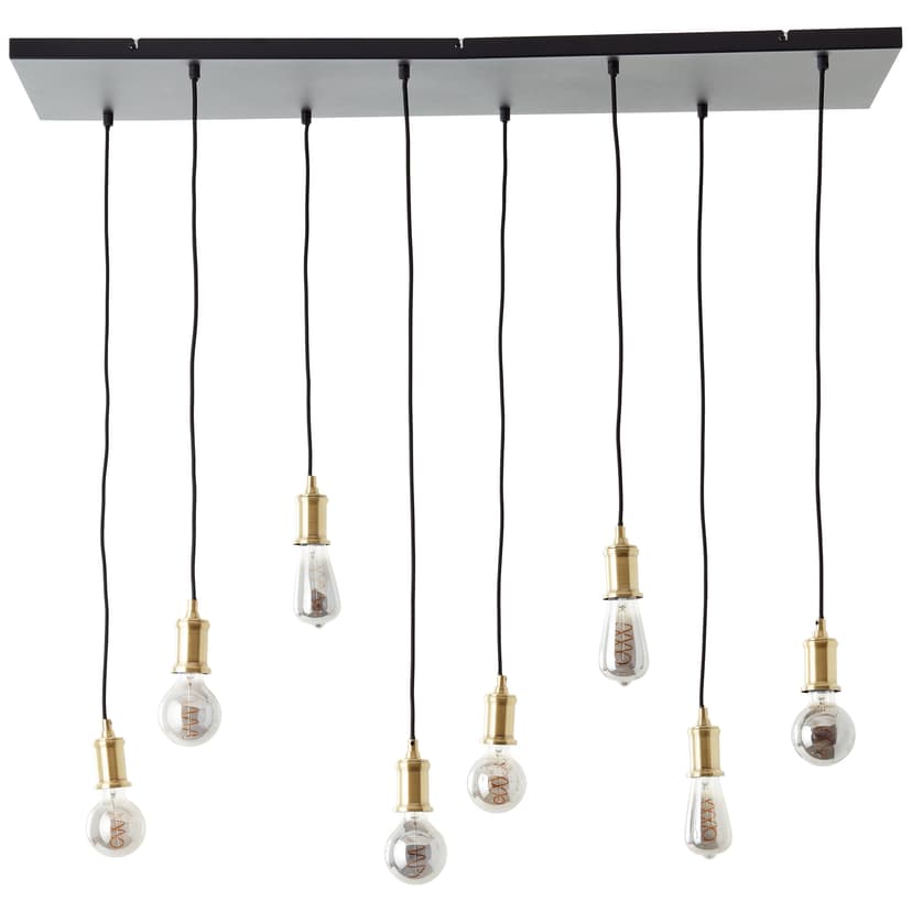 Pendelleuchte Emmanuel 2 Schwarz, 60W, 133 x 34,8 cm, Metall Pendel-lampe