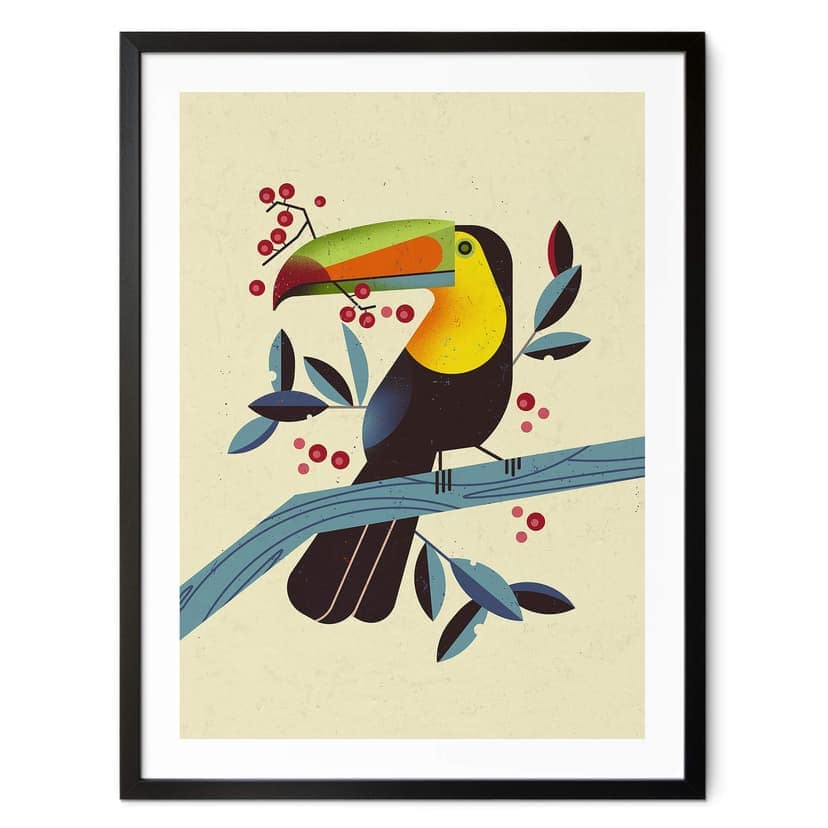 Poster Tropisk fågel - Tukan - Brun