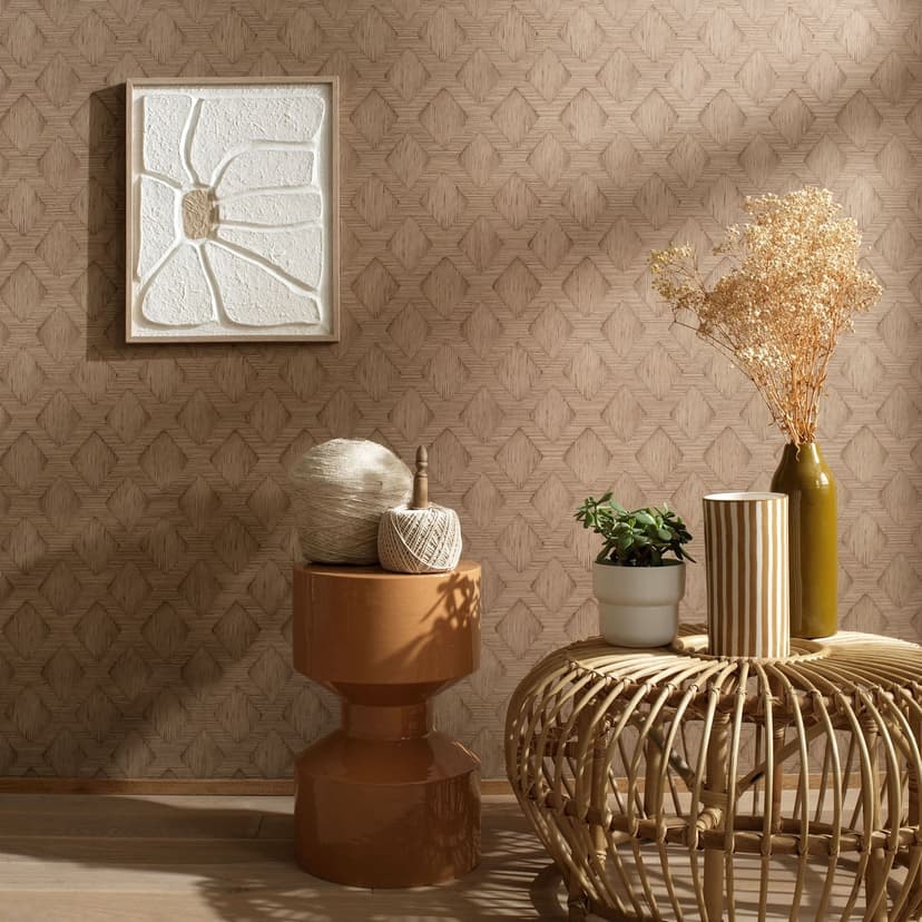 Icke-vävd tapet, grafisk tapet Secret Garden brun