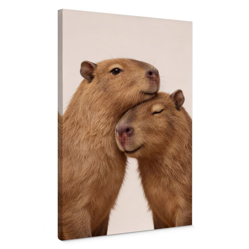 Canvastavla Gosande capybara par
