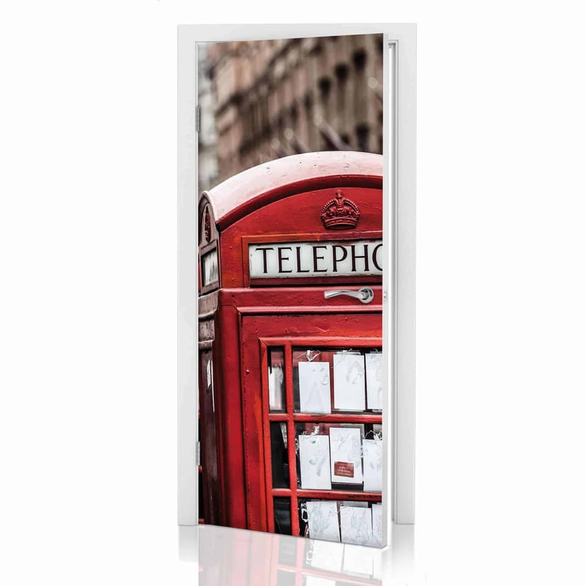 Dörrdesign Brittisk telefonkiosk 91x200 cm