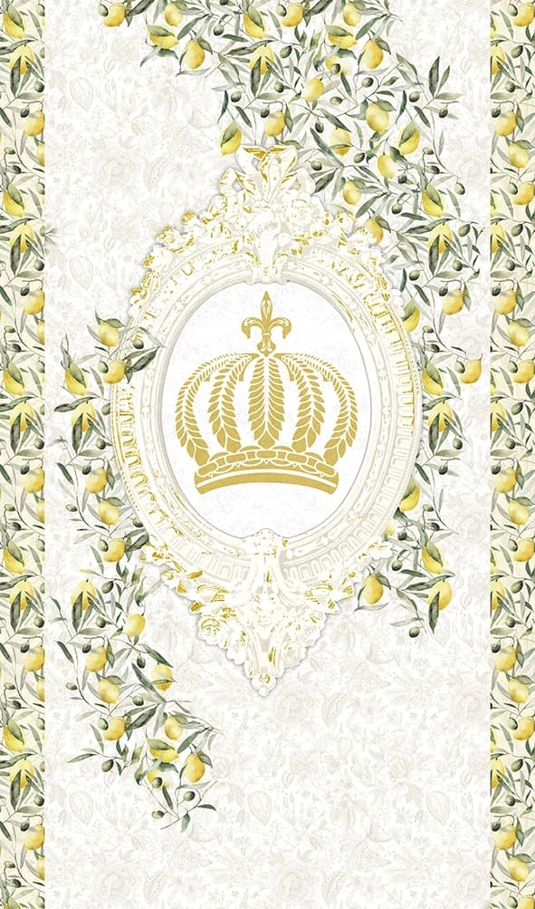Fototapet krona, citroner blommig natur matt i vitt för vardagsrum 2,70 x 1,59m