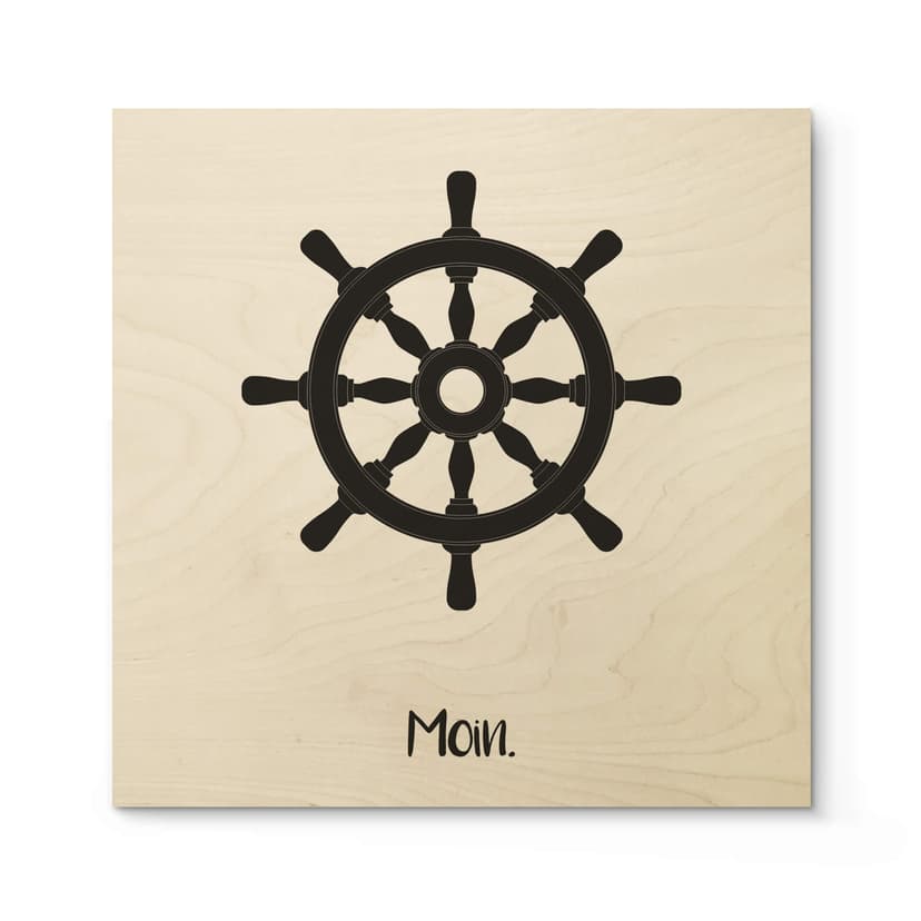 Träposter Moin med ratt - Fyrkant