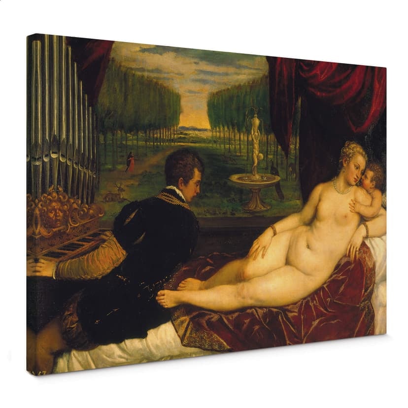 Canvastavla Titian - Venus med orgelspelaren