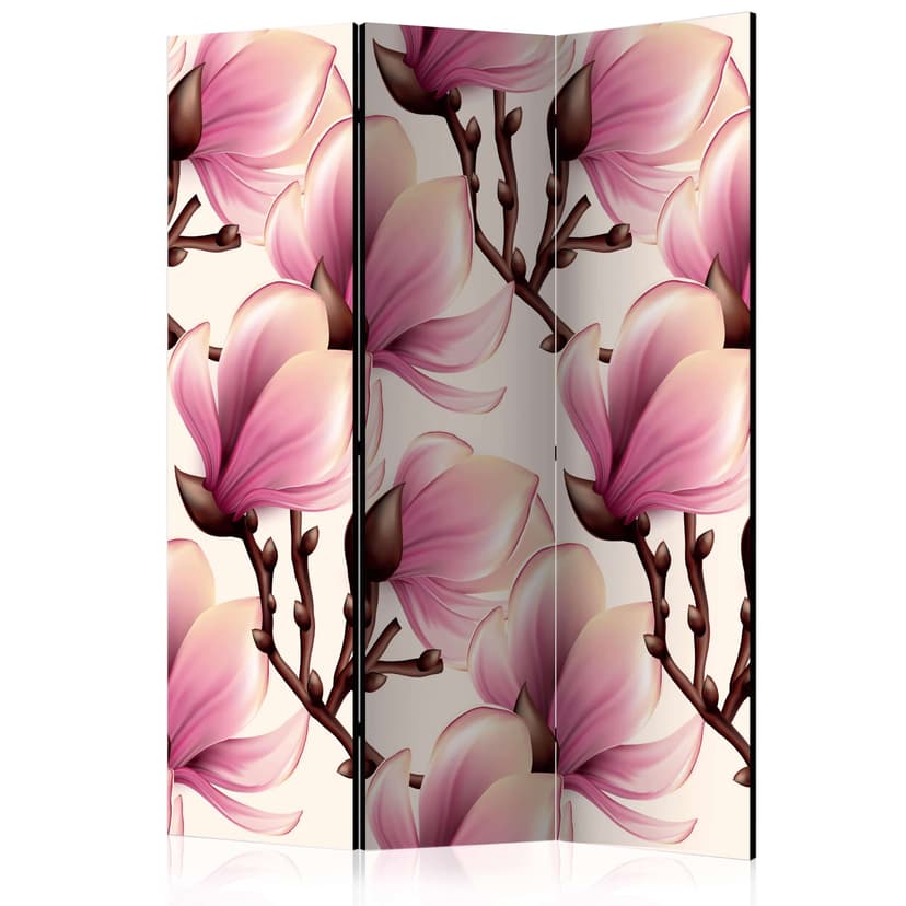 Paravent Raumteiler - Magnolien in Blüte, 3-teilig