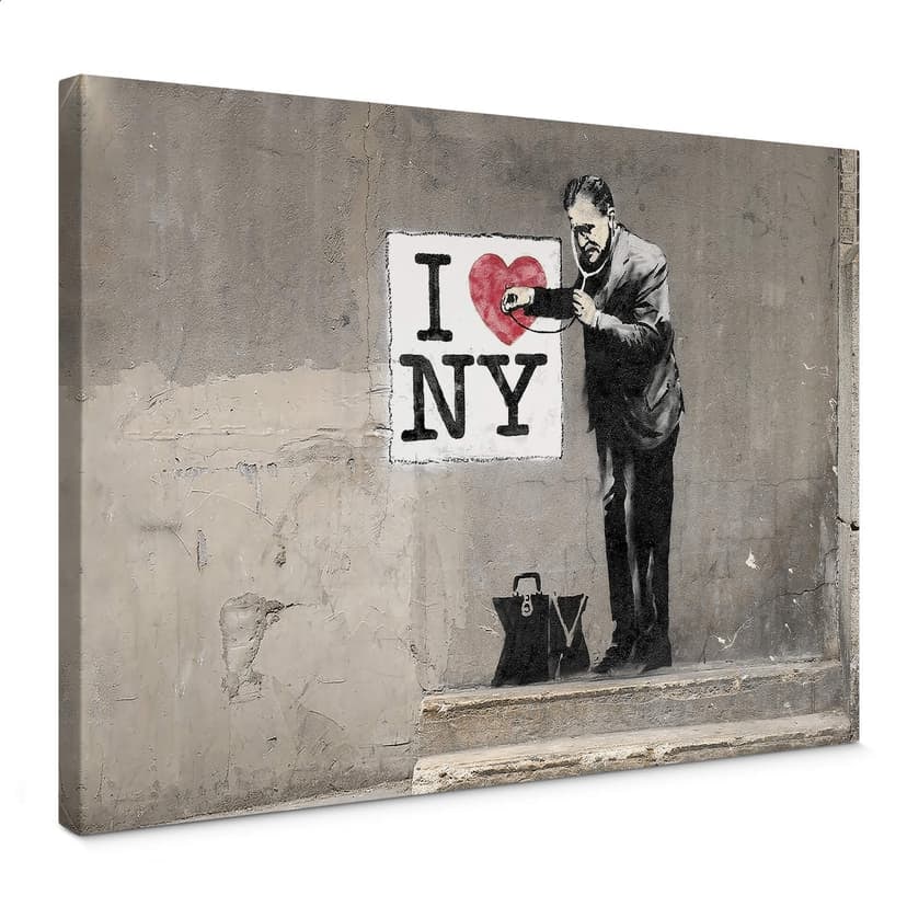 Canvastavla Banksy - Jag älskar New York