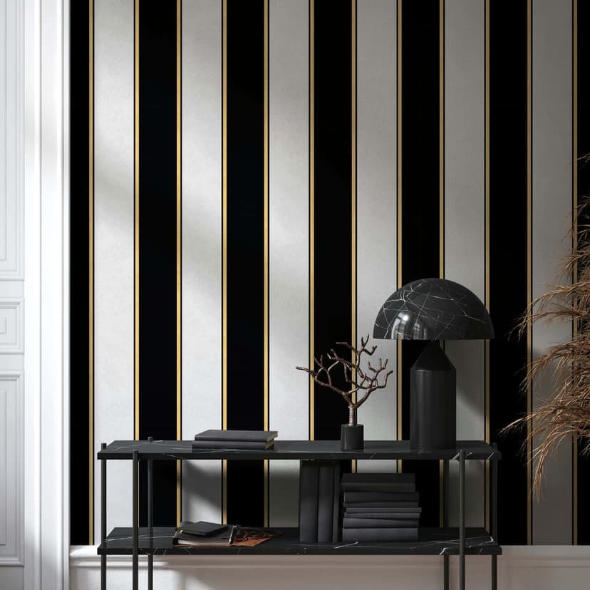 Icke-vävd tapet block stripes, stripes stripes classic matt i grått