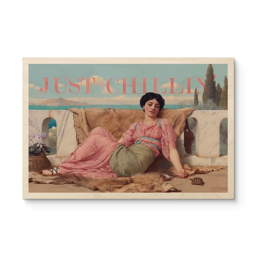 Träposter Just Chillin - Inspirerad av John William Godward
