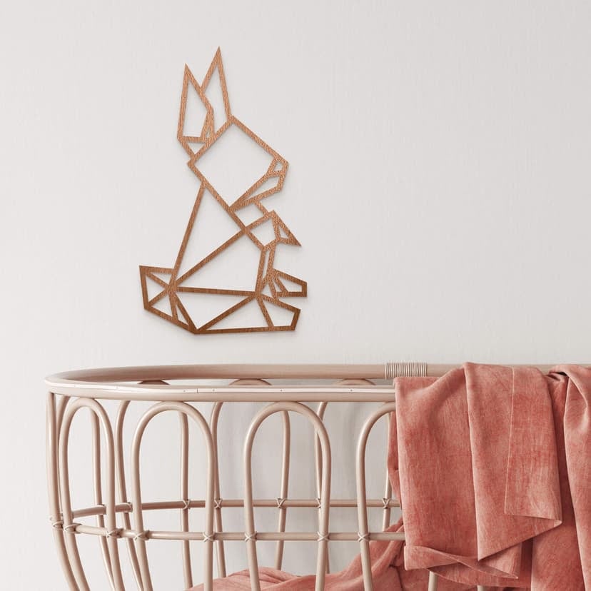 Träkonst mahogny - Origami kanin