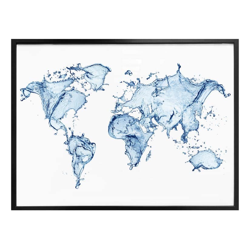 Poster världskarta - Splashing Worldmap