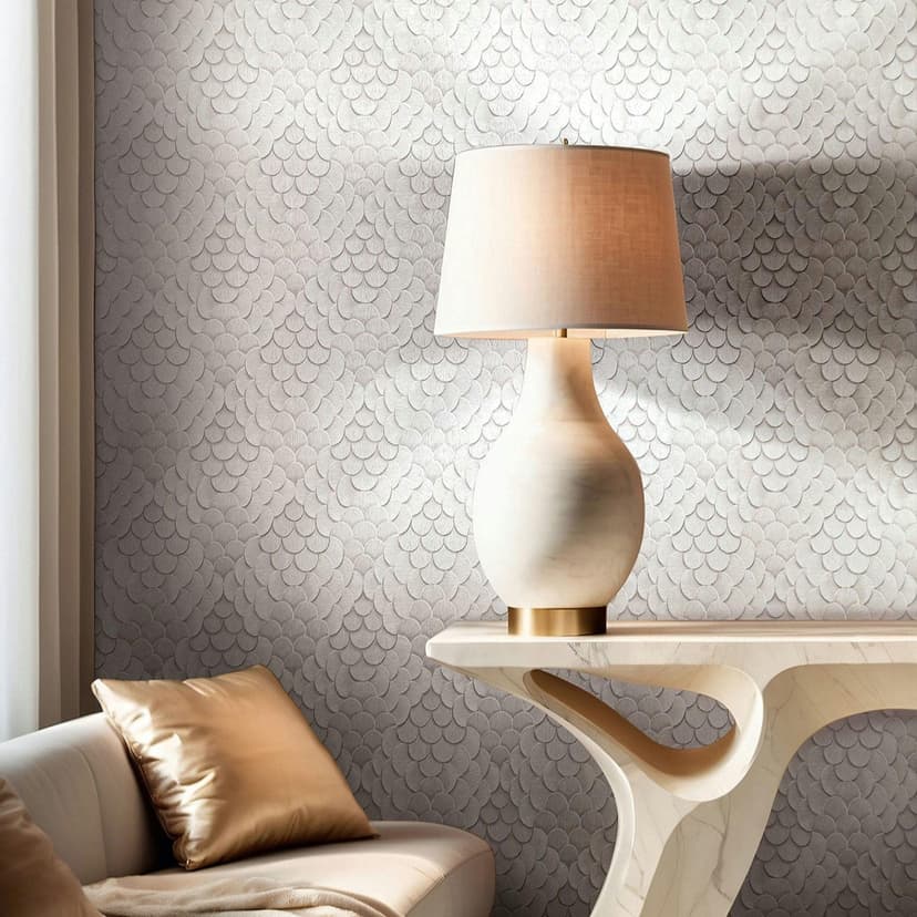 Icke-vävd tapet blommor, 3D-look geometrisk matt i grått
