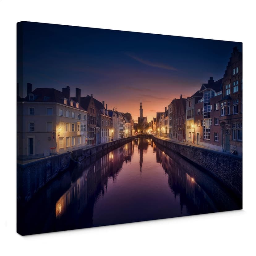 Canvastavla García - Solnedgång i Brugge
