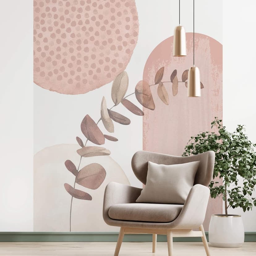 Fototapet Abstrakt - Mossa - Boho i rosa