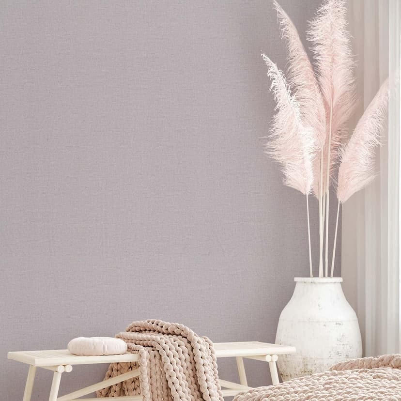 Icke-vävd tapet texturerad slät modern i rosa-brun