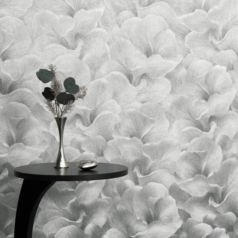 Guido Maria Kretschmer blommotiv tapet Floral Glow Fashion för väggar 5 silver