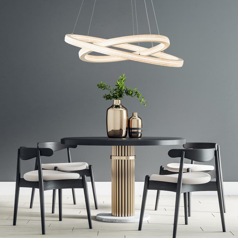 Pendelleuchte Darius Gold, 82W, 150 x 80 cm, Metall Pendelleuchte