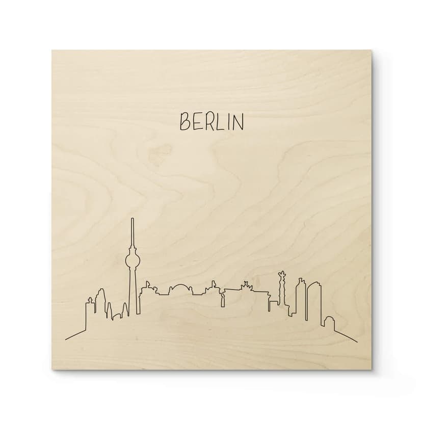 Träposter Skyline Berlin Outline