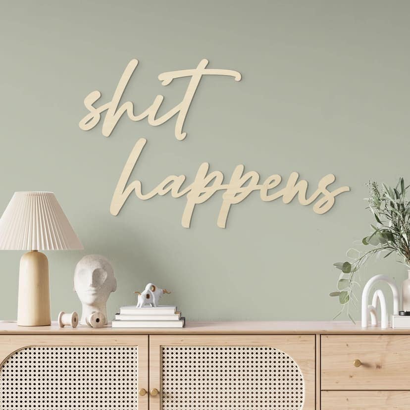 3D träbokstäver shit happens - poppel