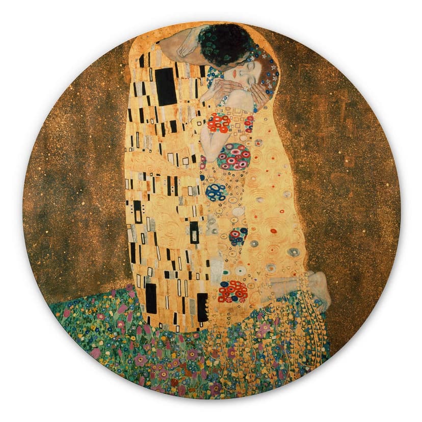 Trätavla Klimt - Kyssen - Rund