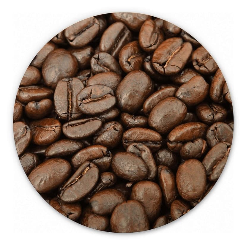 Trätavla smak kaffebönor - rund