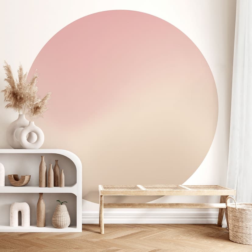 Ombre - Gryning - Rund Fototapet - non-woven tapet/självhäftande non-woven tapet
