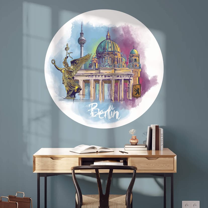 Wallsticker Berlin - Rund - Älska din stad