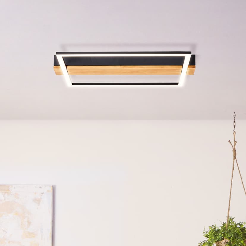 Deckenleuchte Layla 2 Braun, 24W, 4,6 x 40 cm, Holz Lampe