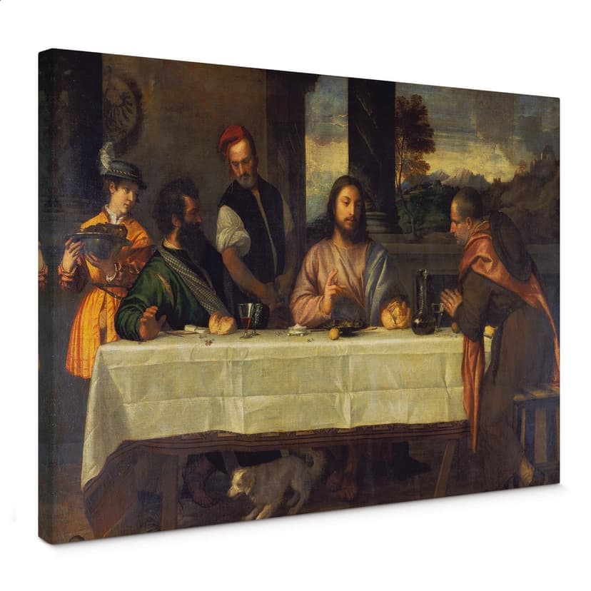 Canvastavla Titian - Måltiden vid Emmaus