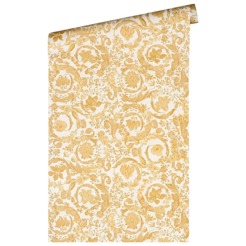 Versace Home blommig tapet guld designer lyxig tapet blommig non-woven tapet klassisk