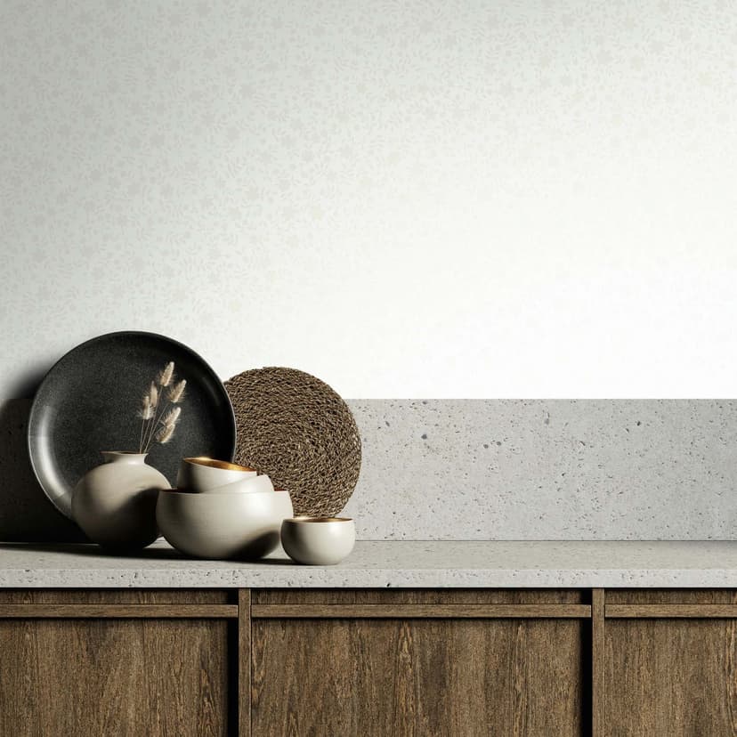 Icke-vävd tapet blad, bladmotiv blommig natur i beige
