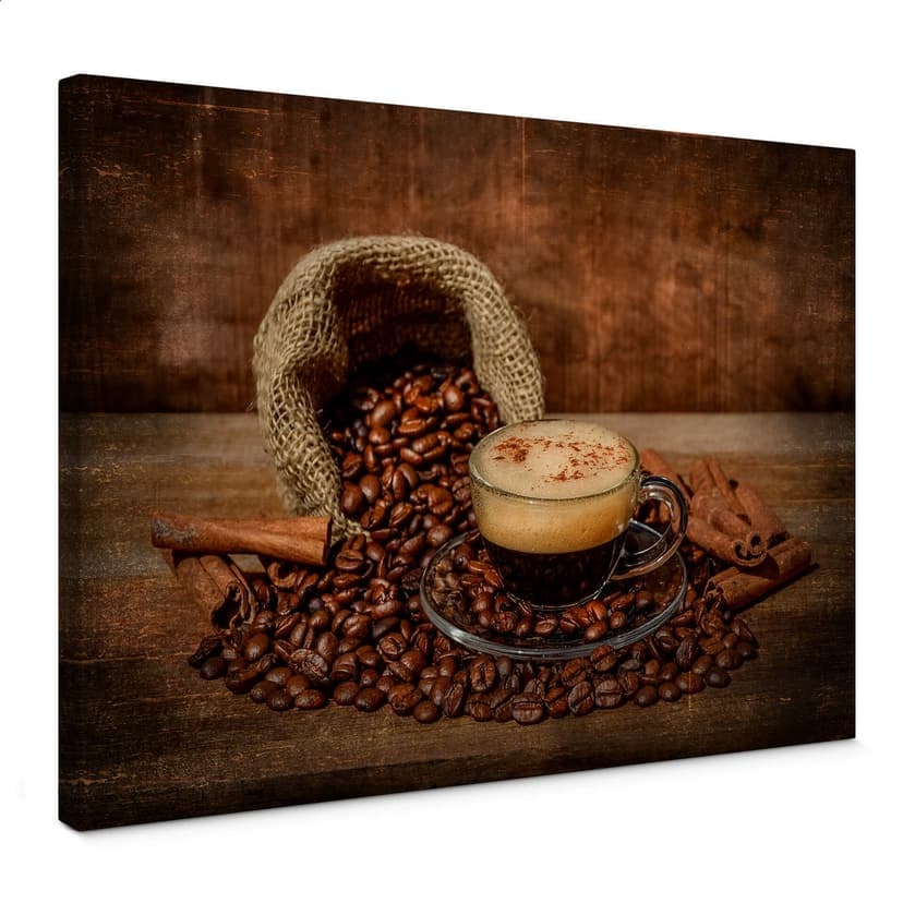 Canvastavla Perfoncio - Kaffe rustikt